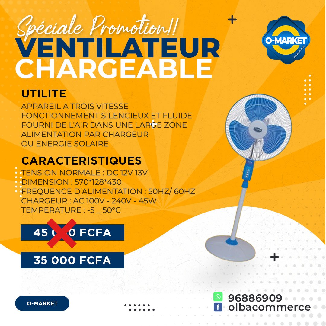 VENTILATEUR RECHARGEABLE
