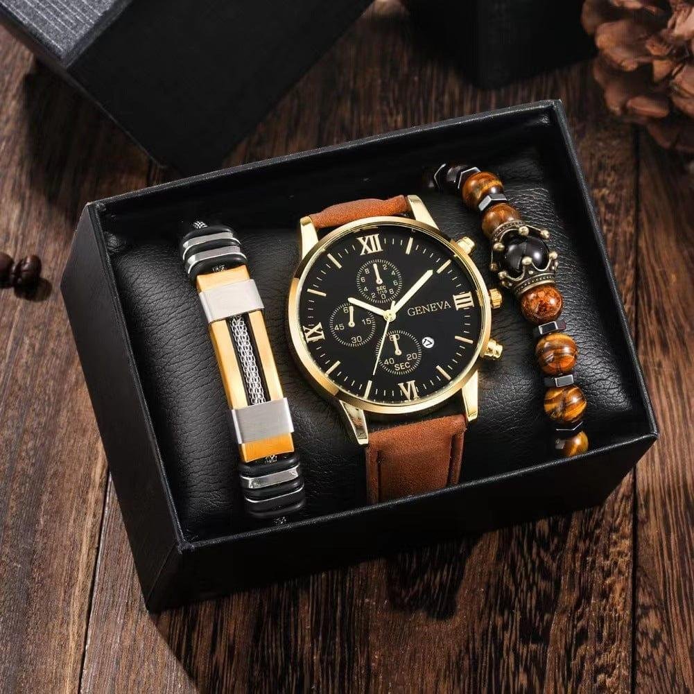 ENSEMBLE MONTRE BRACELET , COLLIE, BAGUE HOMME
