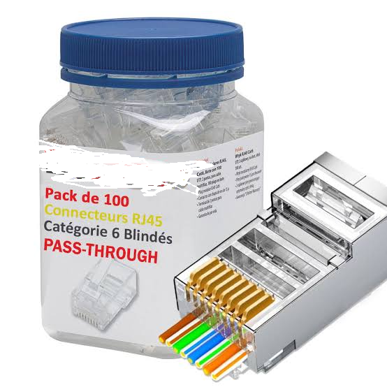 CONNECTEUR RJ45 CAT 6 UTP(paquet de 100)