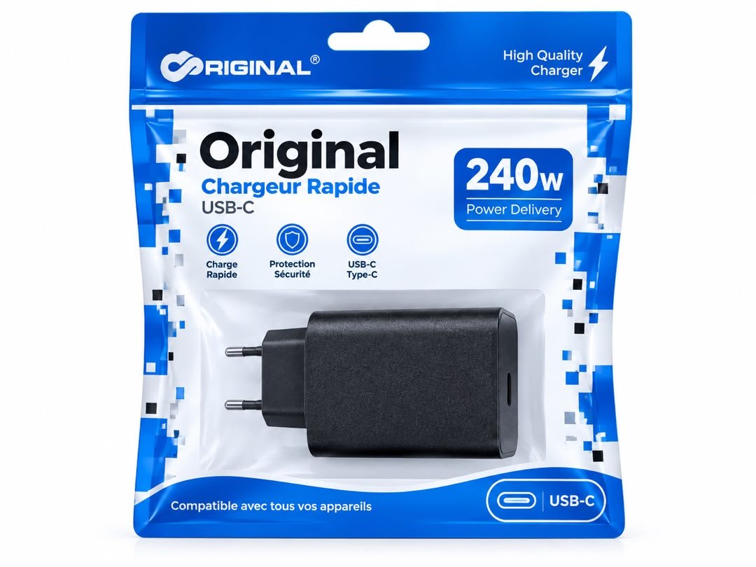 EU PLUG CHARGER BLACK