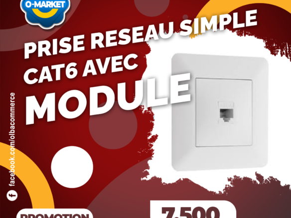 Prise réseau simple cat6